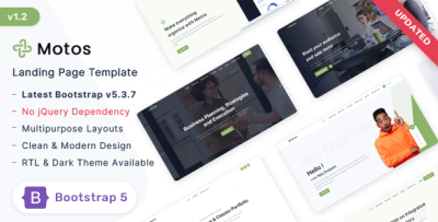 Motos - Responsive Bootstrap 5 Landing Page Template