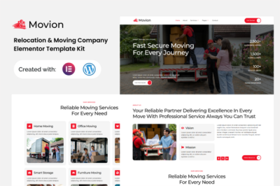 Movion - Relocation & Moving Company Elementor Template Kit