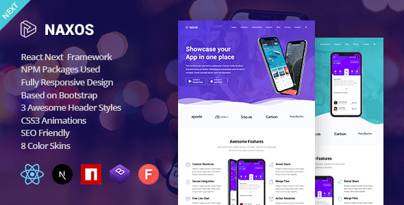 Naxos - React Next JS App Landing Page Template Naxos - React Next JS App Landing Page Template