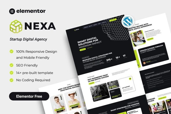 Nexa - Startup Digital Agency Elementor Template Kit Nexa - Startup Digital Agency Elementor Template Kit