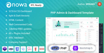 Nowa - PHP Admin & Dashboard Template