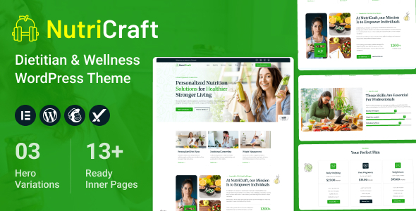 NutriCraft - Dietitian & Wellness WordPress Theme NutriCraft - Dietitian & Wellness WordPress Theme