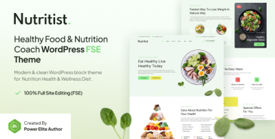 Nutritist - Healthy Food & Nutrition Coach Gutenverse FSE WordPress Block Theme