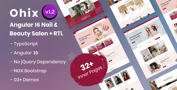 Ohix - Beauty Salon & Nail Bar Angular 16 Template Ohix - Beauty Salon & Nail Bar Angular 16 Template