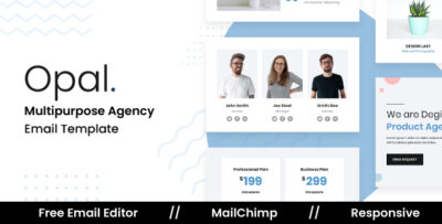 Opal - Responsive Email Template For Agency With Free Email Editor