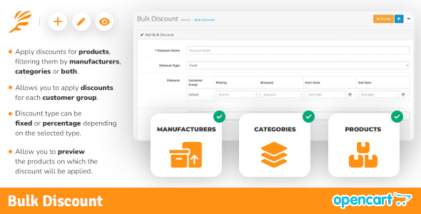 OpenCart 3 Bulk Discount OpenCart 3 Bulk Discount