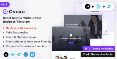 Ovaxo - React Nextjs Business Template