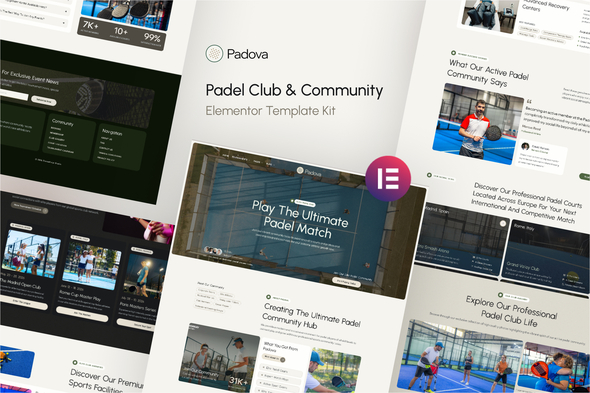 Padova - Padel Club & Community Elementor Template Kit Padova - Padel Club & Community Elementor Template Kit