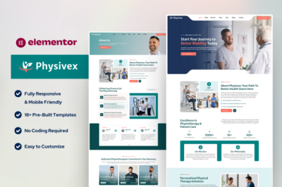 Physivex - Physical Therapy & Physiotherapy Elementor Template Kit