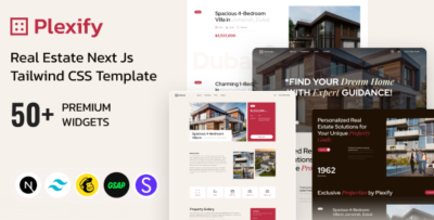 Plexify - Real Estate Next JS Tailwind CSS Template