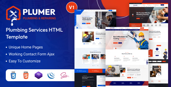 Plumer - Plumbing & Repair Service HTML Template Plumer - Plumbing & Repair Service HTML Template