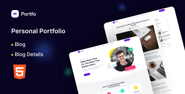 Portfo - Personal Portfolio One Page HTML Template Portfo - Personal Portfolio One Page HTML Template