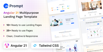 Prompt - Angular 21 Multipurpose TailwindCSS Landing Template