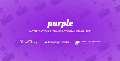 Purple - Notification & Transactional Email Templates Set