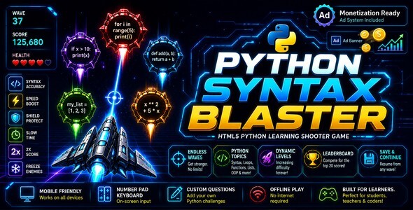 Python Syntax Blaster - HTML5 Educational Game Python Syntax Blaster - HTML5 Educational Game