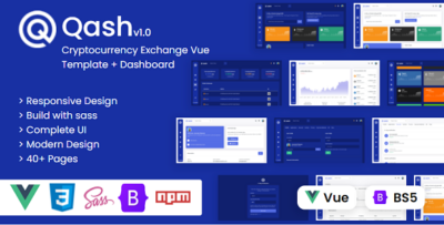 Qash - Cryptocurrency Exchange Dashboard Vue JS App