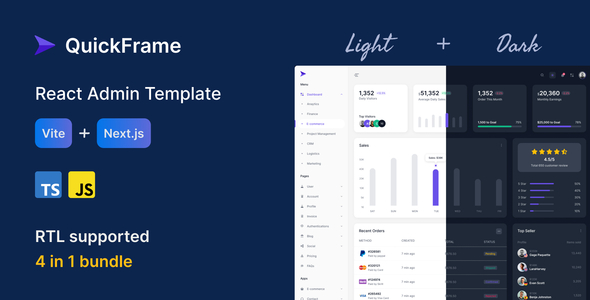 QuickFrame - React Admin Template (Next.js and Vite) QuickFrame - React Admin Template (Next.js and Vite)