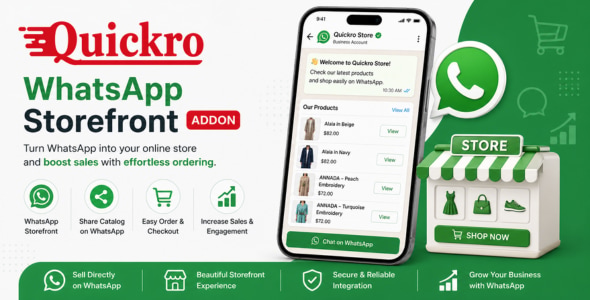 Quickro POS WhatsApp Storefront (Add-on) Quickro POS WhatsApp Storefront (Add-on)