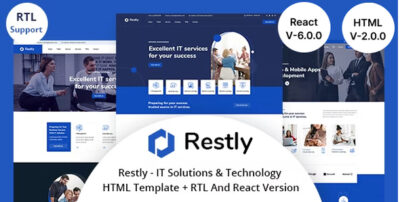 Restly - IT Solutions & Technology HTML And  React Template + RTL