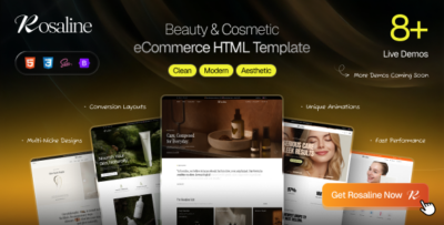 Rosaline - Beauty & Cosmetic eCommerce HTML Template