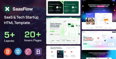 Saasflow - SaaS & Tech Startup HTML Template