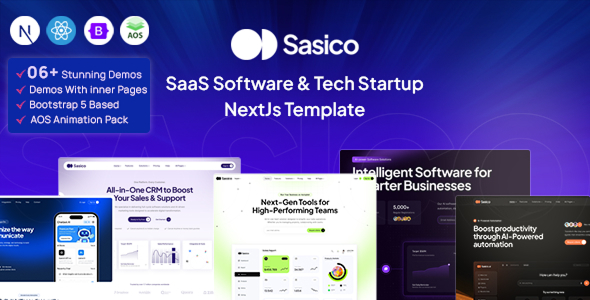 Sasico - SaaS Software & Tech Startup NextJs Template Sasico - SaaS Software & Tech Startup NextJs Template