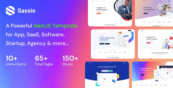 Sassio - SaaS Software & App NextJS Template Sassio - SaaS Software & App NextJS Template