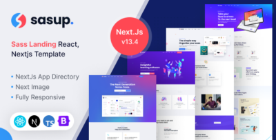 Sasup - Sass Landing React, Nextjs Template