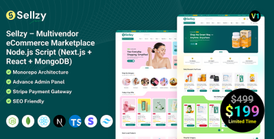 Sellzy - Multivendor eCommerce Marketplace Node.js Script (Next.js + React + MongoDB)