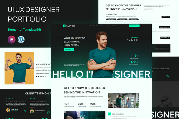 Sijoner - UI/UX Designer Portfolio Elementor Template Kit Sijoner - UI/UX Designer Portfolio Elementor Template Kit