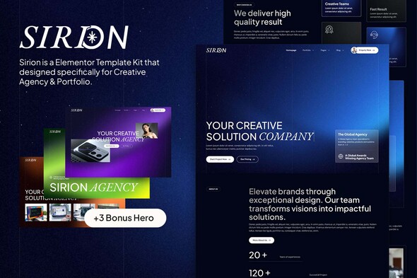 Sirion - Creative Agency & Portfolio Elementor Template Kit Sirion - Creative Agency & Portfolio Elementor Template Kit