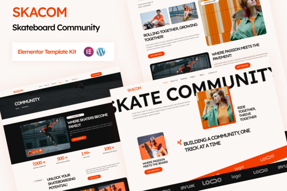 Skacom - Skateboard Community Elementor Template Kt Skacom - Skateboard Community Elementor Template Kt