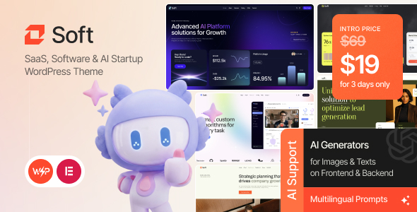 Soft - SaaS, Software & AI Startup WordPress Theme Soft - SaaS, Software & AI Startup WordPress Theme