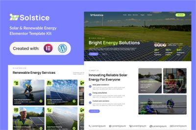 Solstice - Solar & Renewable Energy Elementor Template Kit