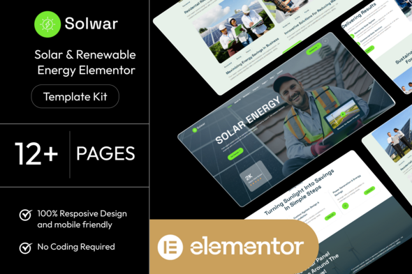 Solwar - Solar & Renewable Energy Elementor Template Kit Solwar - Solar & Renewable Energy Elementor Template Kit