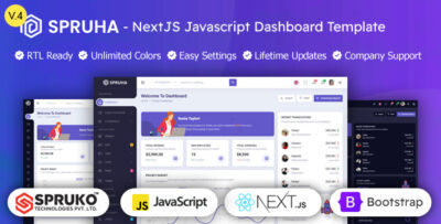 Spruha - Nextjs Javascript Admin Dashboard Template