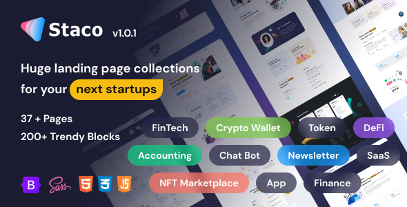 Staco - SaaS Startup Business Landing Page HTML5 Template Staco - SaaS Startup Business Landing Page HTML5 Template