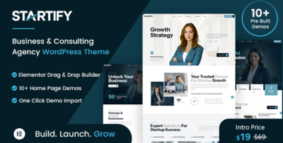 Startify - Business & Consulting Agency Elementor WordPress Theme