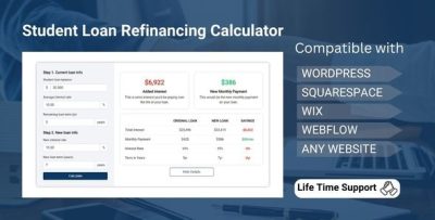 Student Loan Refinance Calculator - web calculator for your website.