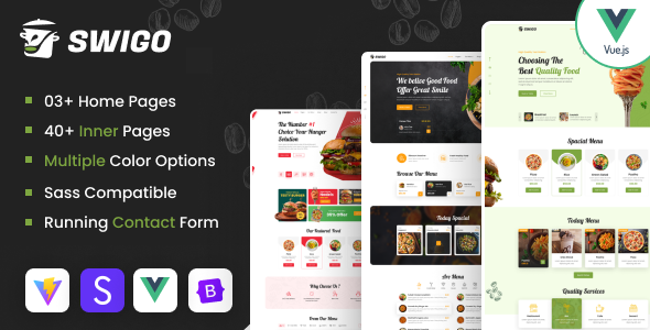 Swigo - Fast Food And Restaurant VueJS Template Swigo - Fast Food And Restaurant VueJS Template