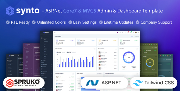 Synto - ASP.Net Core7 & Mvc5 Admin & Dashboard Template Synto - ASP.Net Core7 & Mvc5 Admin & Dashboard Template