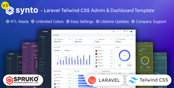 Synto - Laravel Tailwind Admin & Dashboard Template Synto - Laravel Tailwind Admin & Dashboard Template