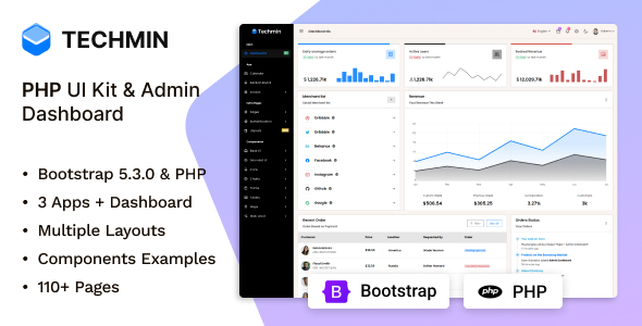 Techmin - PHP Bootstrap UI Kit & Admin Dashboard Template Techmin - PHP Bootstrap UI Kit & Admin Dashboard Template