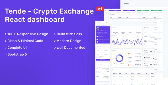 Tende - Cryptocurrency Exchange React Dashboard Tende - Cryptocurrency Exchange React Dashboard