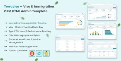 TerraVisa - Visa & Immigration CRM HTML Admin Template