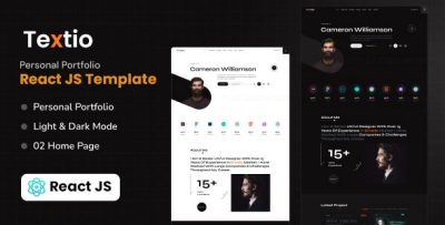 Textio - React Personal Portfolio Template