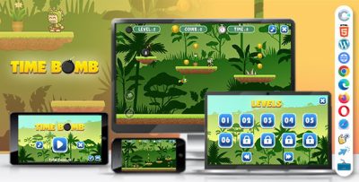 Time Bomb Game (Construct 3 | C3P | HTML5) Platform Game