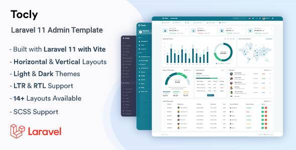 Tocly - Laravel Admin & Dashboard Template Tocly - Laravel Admin & Dashboard Template