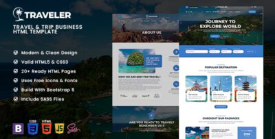 Traveler - Travel & Trip Business Html Template