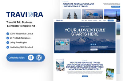 Traviora - Travel & Trip Business Elementor Template Kit